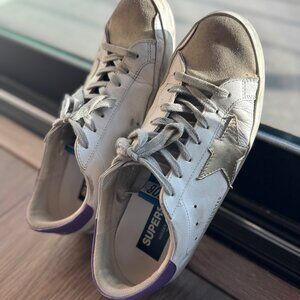 Men's Super-Star with suede star and blue heel tab
